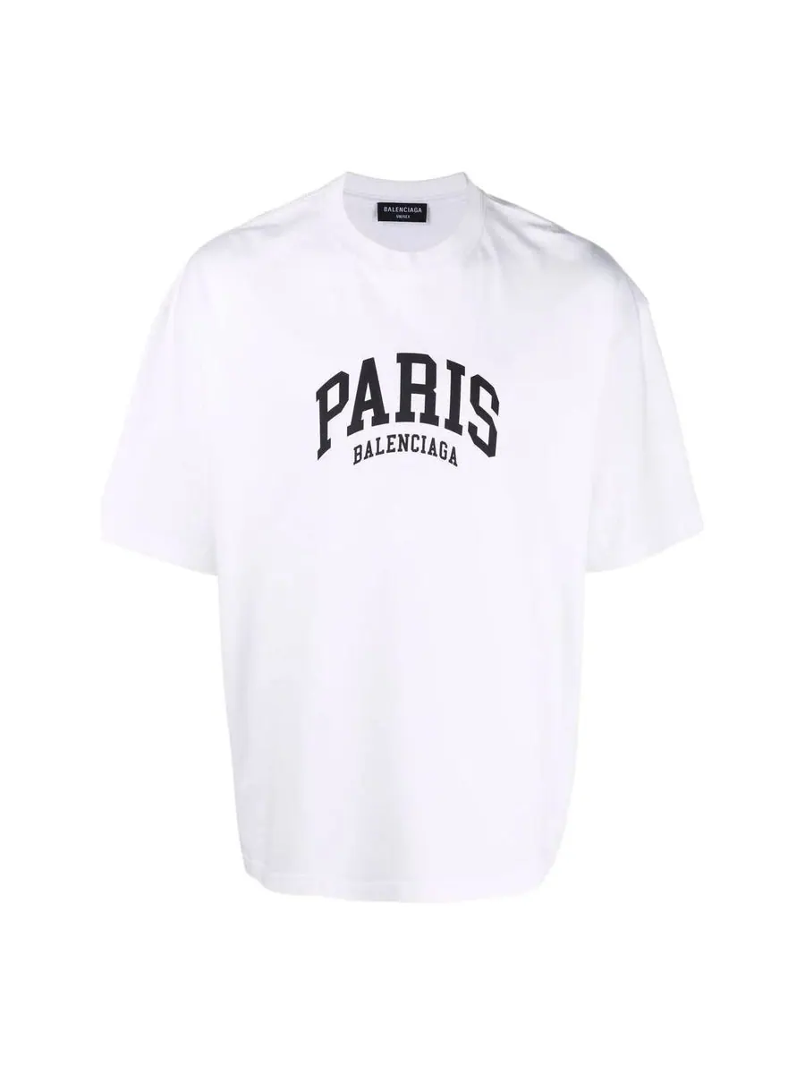 Футболка Balenciaga Cities Paris T-shirt Medium Fit 'White' — изображение 1 из 5, белый