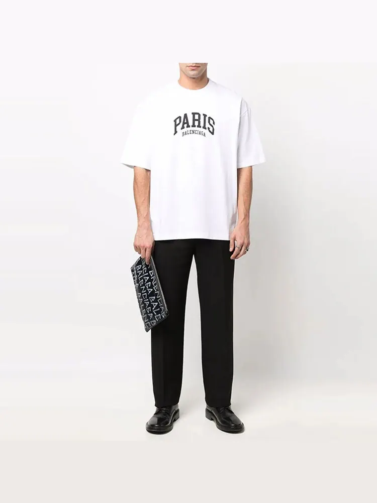 Футболка Balenciaga Cities Paris T-shirt Medium Fit 'White' — изображение 3 из 5, белый