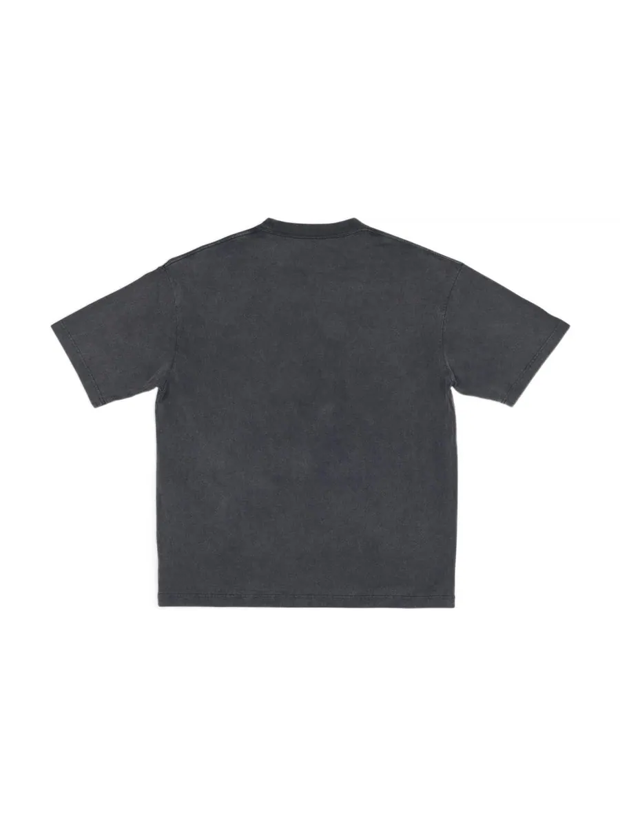 Футболка Balenciaga Varsity Logo Short Sleeve T-Shirt 'Washed Black' — изображение 2 из 6, черный