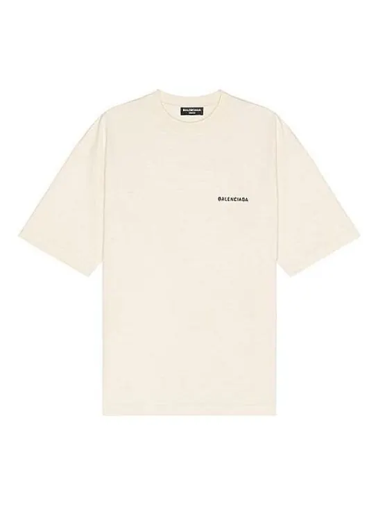 Футболка logo t-shirt medium fit 'beige' Balenciaga — изображение 1 из 4, бежевый