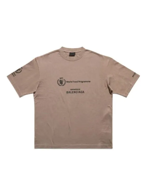 Футболка x wfp t-shirt medium fit 'beige' Balenciaga — изображение 1 из 2, бежевый
