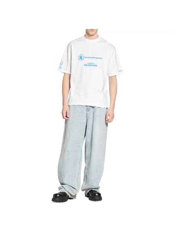 Футболка x wfp t-shirt medium fit 'white' Balenciaga — изображение 3 из 4, белый