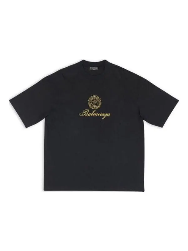 Футболка qixi crest t-shirt medium fit 'black' Balenciaga — изображение 1 из 4, черный