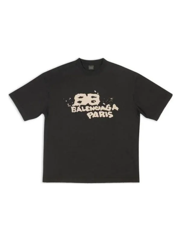 Футболка hand-drawn bb icon t-shirt medium fit 'black' Balenciaga — изображение 1 из 4, черный