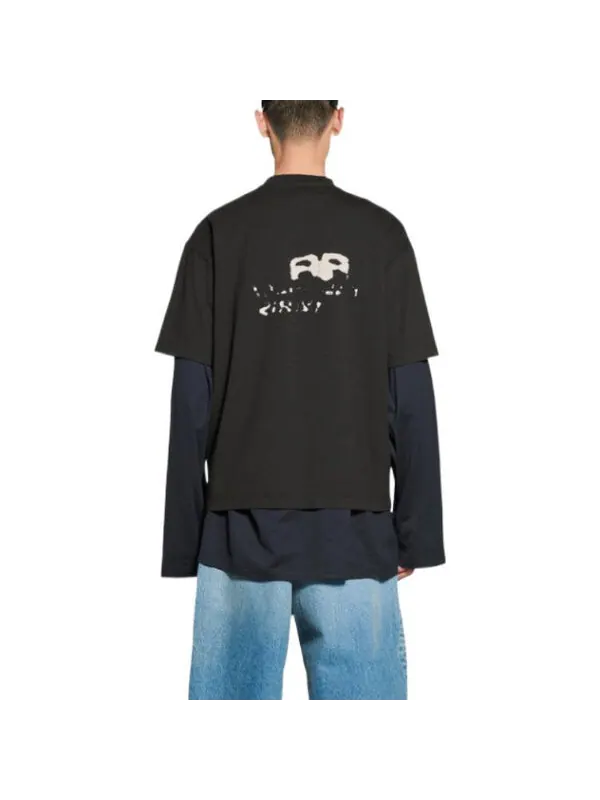 Футболка hand-drawn bb icon t-shirt medium fit 'black' Balenciaga — изображение 4 из 4, черный