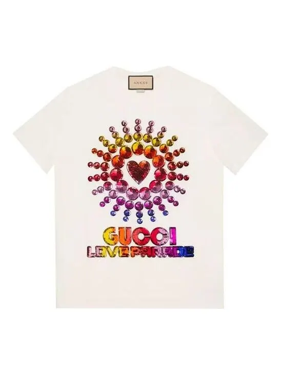 Футболка Gucci love parade — изображение 1 из 4, белый/мульти