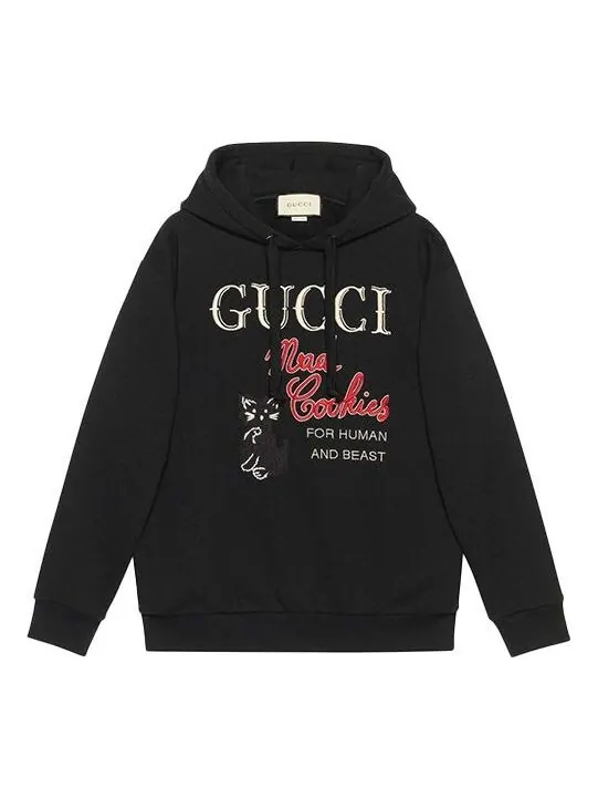 Толстовка Gucci Mad Cookies Embroidered Hoodie, с вышивкой — изображение 1 из 4, черный
