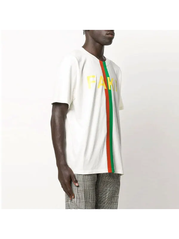 Футболка GUCCI Печать с алфавитом, Короткий рукав — изображение 3 из 4, белый