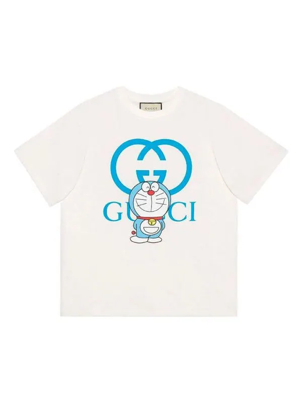 Футболка Gucci x Doraemon Oversized T-shirt White Blue — изображение 1 из 4, белый/синий