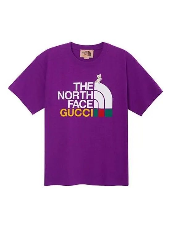 Футболка Gucci x The North Face Logo Tee — изображение 1 из 4, фиолетовый