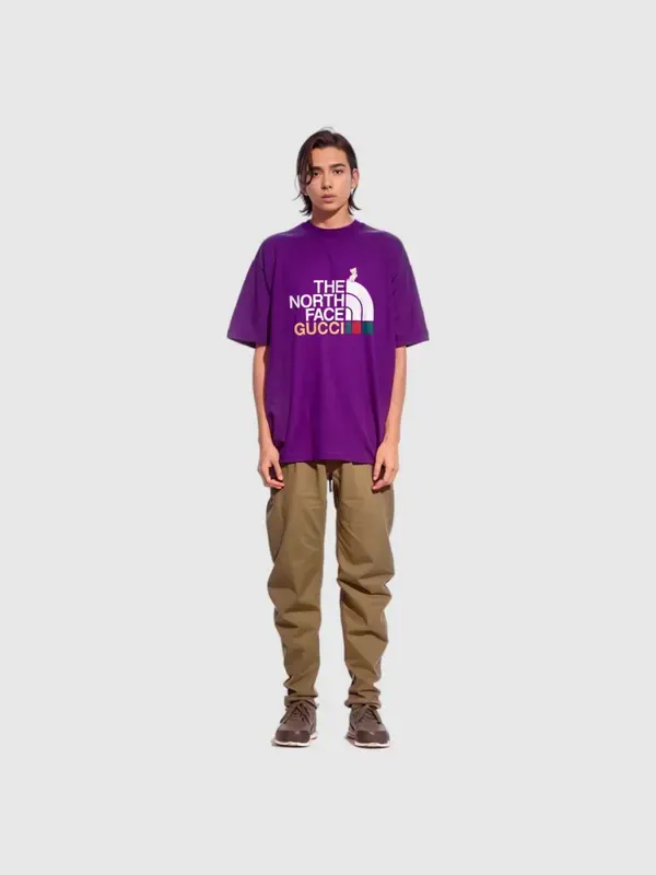 Футболка Gucci x The North Face Logo Tee — изображение 3 из 4, фиолетовый