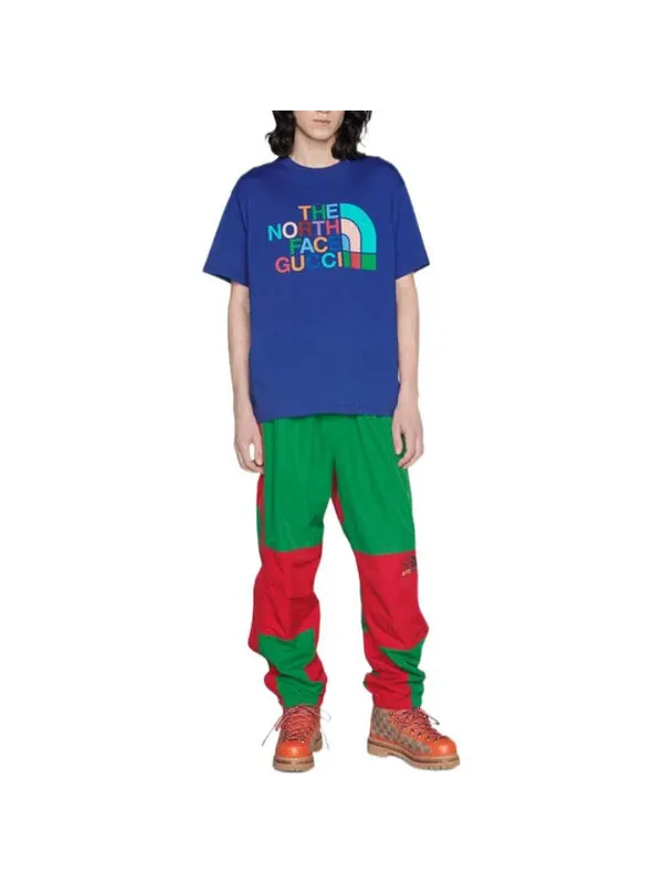 Футболка Gucci x The North Face T-Shirt 'Blue Multi-Color' — изображение 2 из 4, синий/мульти