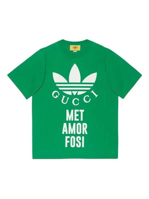 Футболка adidas x Gucci Logot — изображение 1 из 4, зеленый