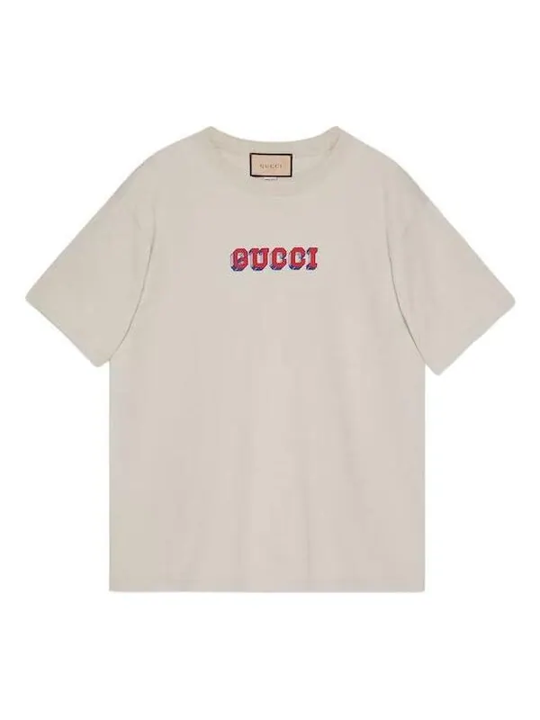 Футболка Gucci print t-shirt 'ivory' — изображение 1 из 3, белый