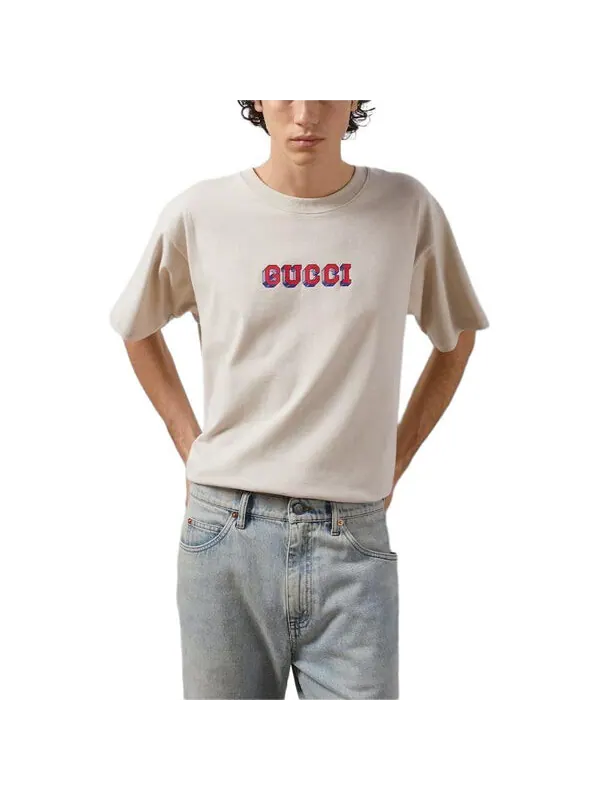 Футболка Gucci print t-shirt 'ivory' — изображение 2 из 3, белый