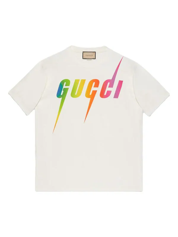 Футболка GUCCI Print Cotton T-shirt 'Off White' — изображение 1 из 4, белый