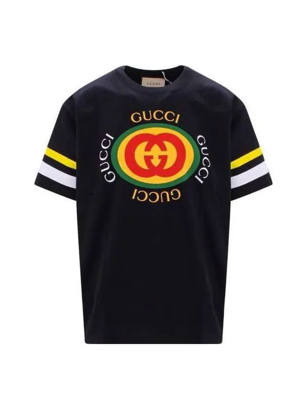 Футболка Gucci gg logo print cotton t-shirts — изображение 1 из 4, черный
