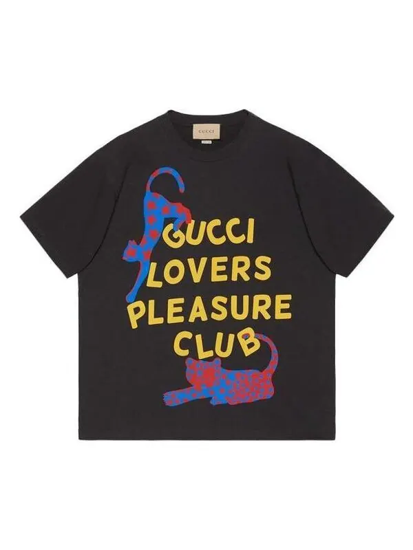 Футболка Gucci Cotton Jersey T-Shirt with Print — изображение 1 из 4, черный