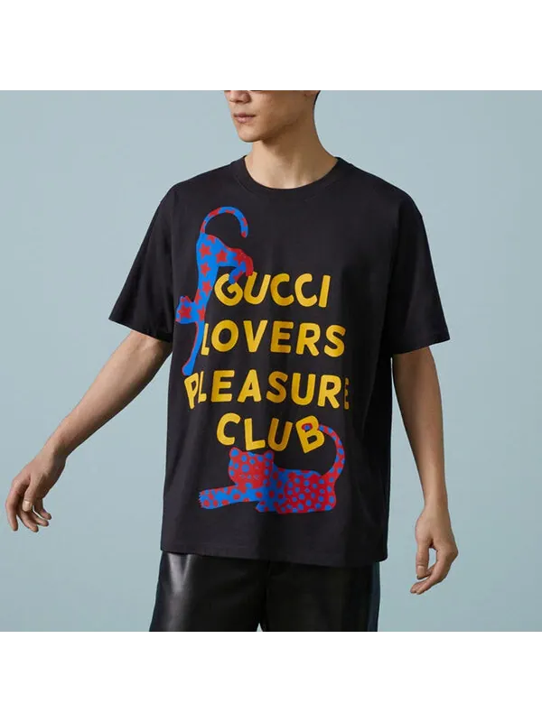 Футболка Gucci Cotton Jersey T-Shirt with Print — изображение 3 из 4, черный