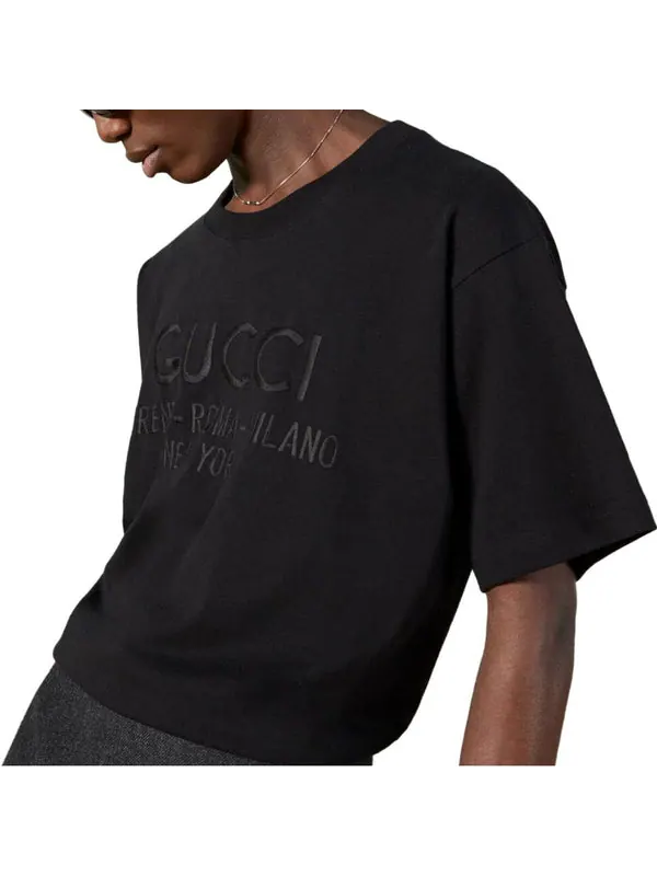Футболка Gucci Cotton Jersey T-Shirt — изображение 2 из 4, черный