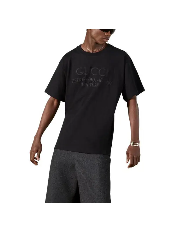 Футболка Gucci Cotton Jersey T-Shirt — изображение 3 из 4, черный