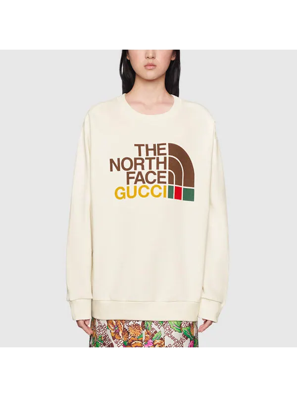 Свитер Gucci x The North Face Cotton, коллаборация — изображение 2 из 4, бежевый