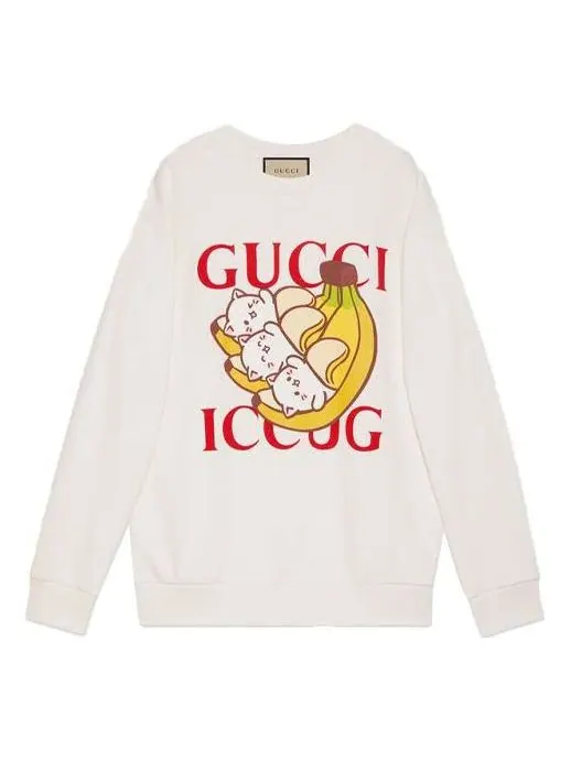 Свитер Gucci Bananya Sweatshirt, стиль High Street — изображение 1 из 4, белый