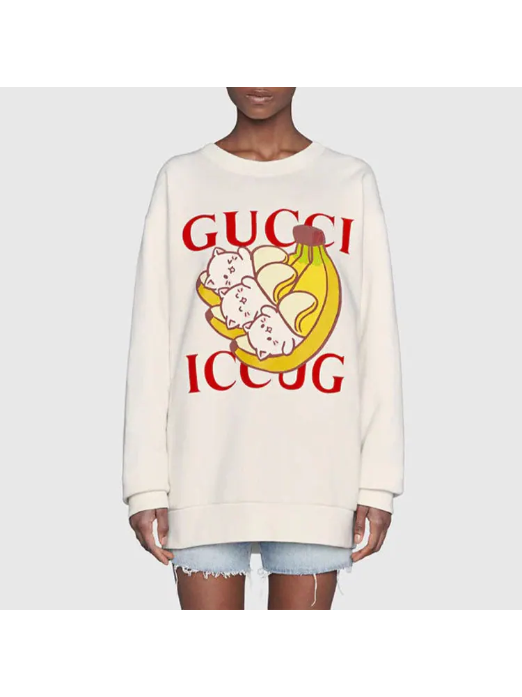 Свитер Gucci Bananya Sweatshirt, стиль High Street — изображение 3 из 4, белый