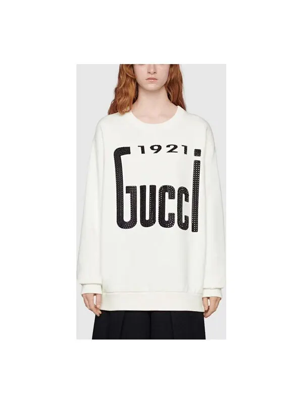 Свитшот Gucci Crystal 1921, дизайнерский принт — изображение 1 из 2, белый