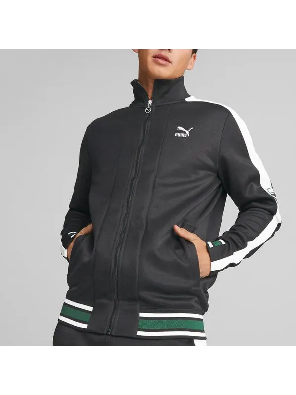 Куртка t7 archive remaster track jacket 'black' Puma — изображение 3 из 4, черный/белый/зеленый