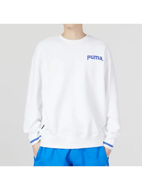 Свитер team crew tr logo long sleeve sweater 'white' Puma — изображение 3 из 4, белый