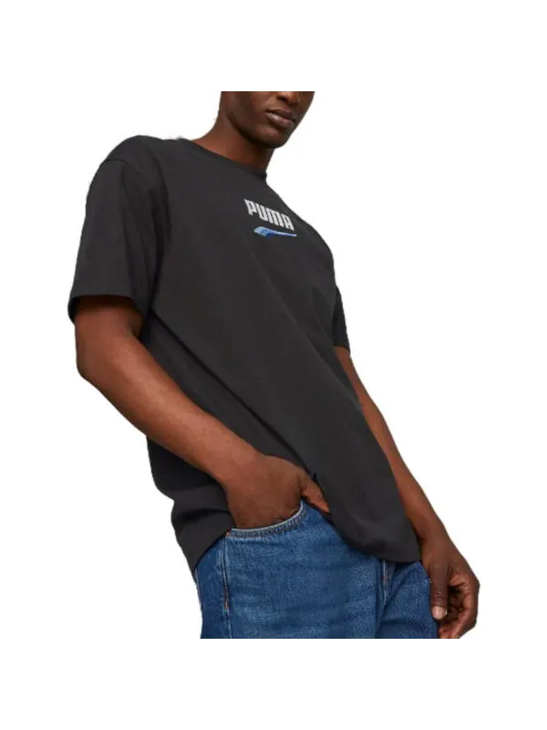 Футболка solid regular shirts 'black' Puma — изображение 3 из 4, черный