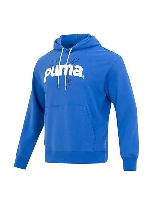 Толстовка essential regular hoodie 'blue' Puma — изображение 1 из 4, синий