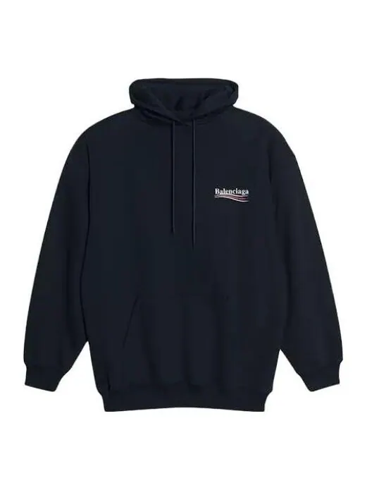 Толстовка embroidered political campaign oversized hoodie 'black white' Balenciaga — изображение 1 из 3, черный/белый