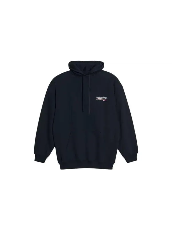 Толстовка embroidered political campaign oversized hoodie 'black white' Balenciaga — изображение 2 из 3, черный/белый