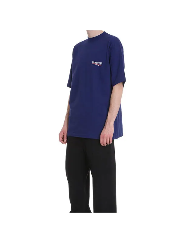 Футболка political campaign t-shirt large fit 'blue' Balenciaga — изображение 3 из 4, синий