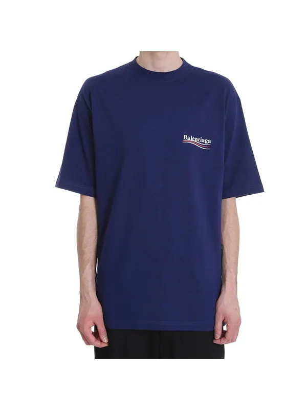 Футболка political campaign t-shirt large fit 'blue' Balenciaga — изображение 4 из 4, синий