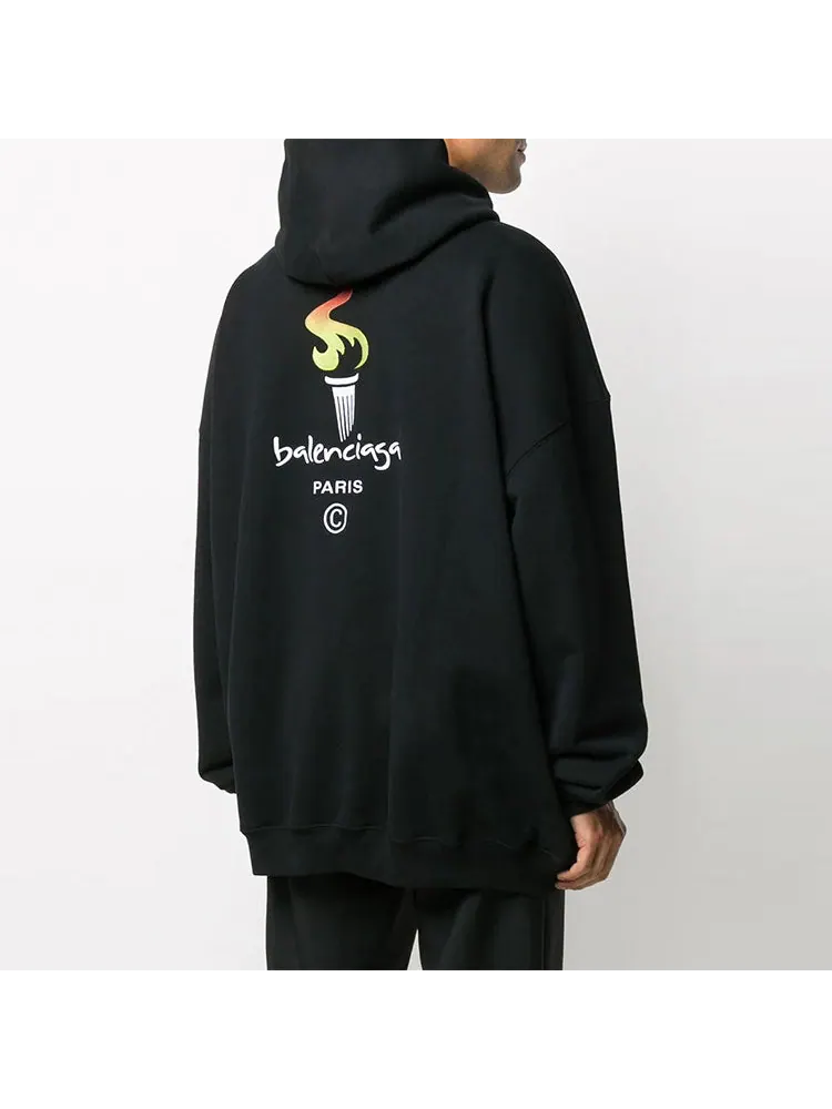 Худи Balenciaga Paris Olympics Oversized Hoodie 'Black' — изображение 3 из 4, черный