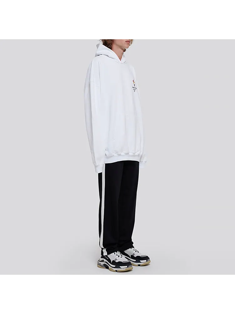 Худи Balenciaga Unisex Logo Oversize Sweatshirt White — изображение 6 из 6, белый