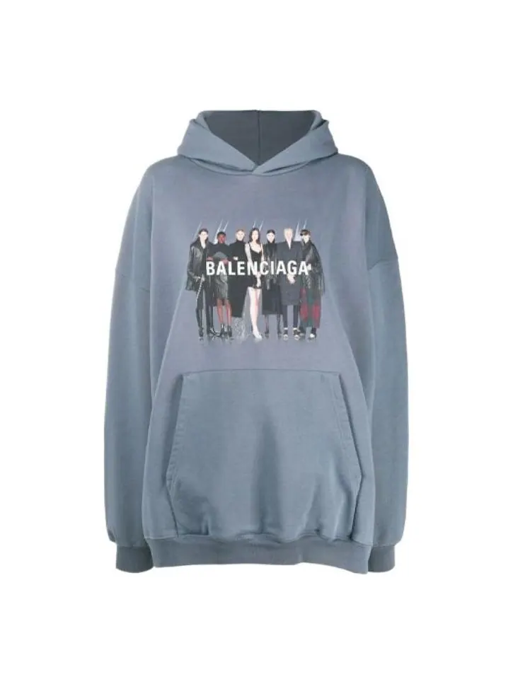 Худи Balenciaga Real Balenciaga Oversized Hoodie 'Grey' — изображение 1 из 1, серый