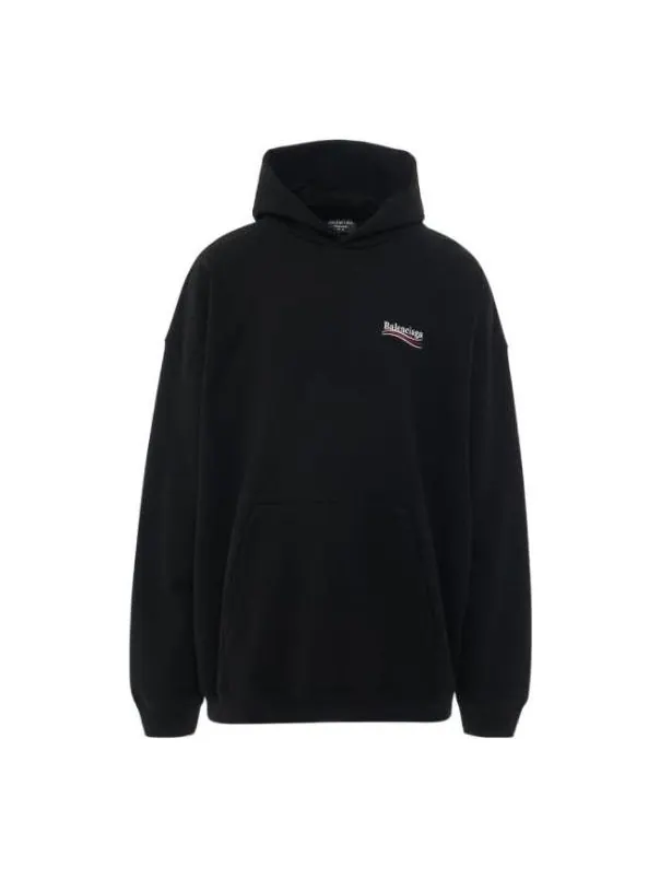 Худи Balenciaga Embroidered Political Campaign Oversized Hoodie 'Black' — изображение 1 из 1, черный