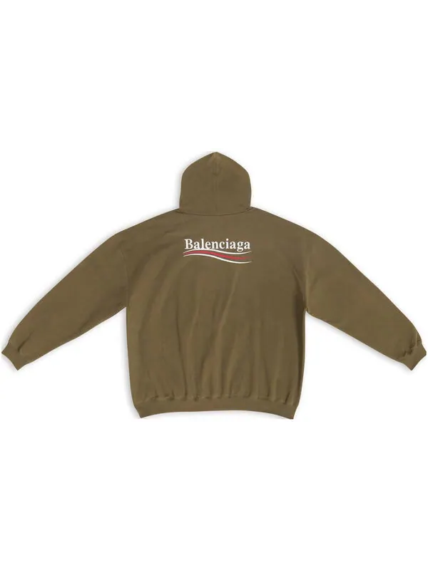 Толстовка political campaign large fit hoodie 'khaki' Balenciaga — изображение 2 из 4, хаки