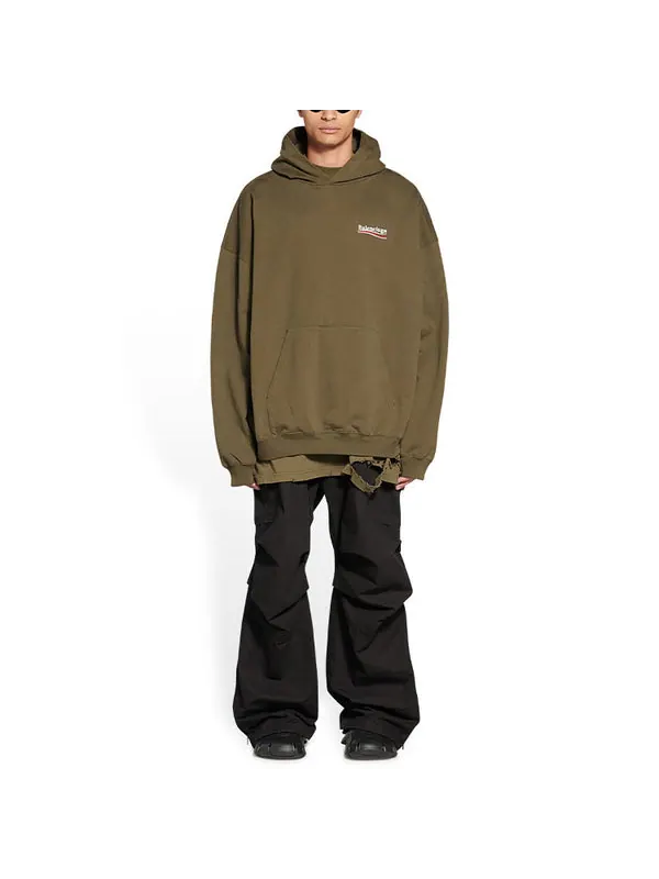 Толстовка political campaign large fit hoodie 'khaki' Balenciaga — изображение 3 из 4, хаки