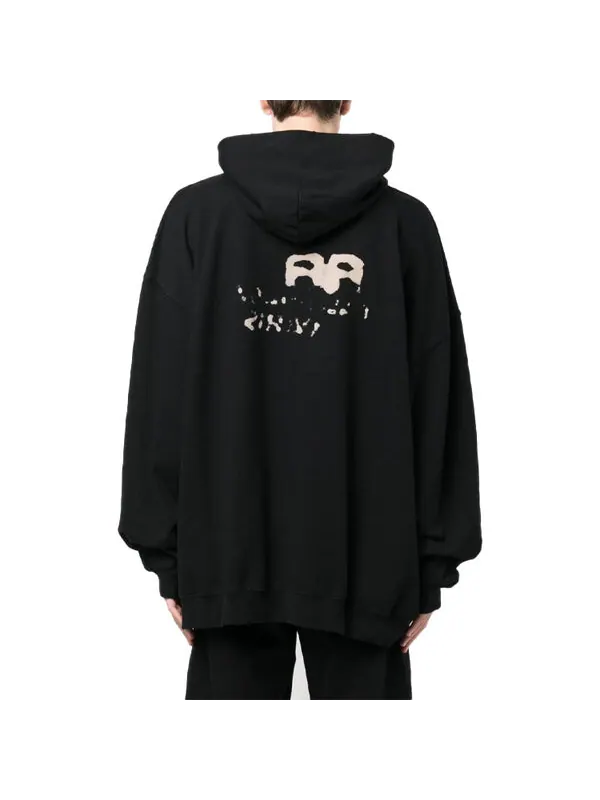 Толстовка hand-drawn bb icon hoodie large fit 'black' Balenciaga — изображение 3 из 4, черный