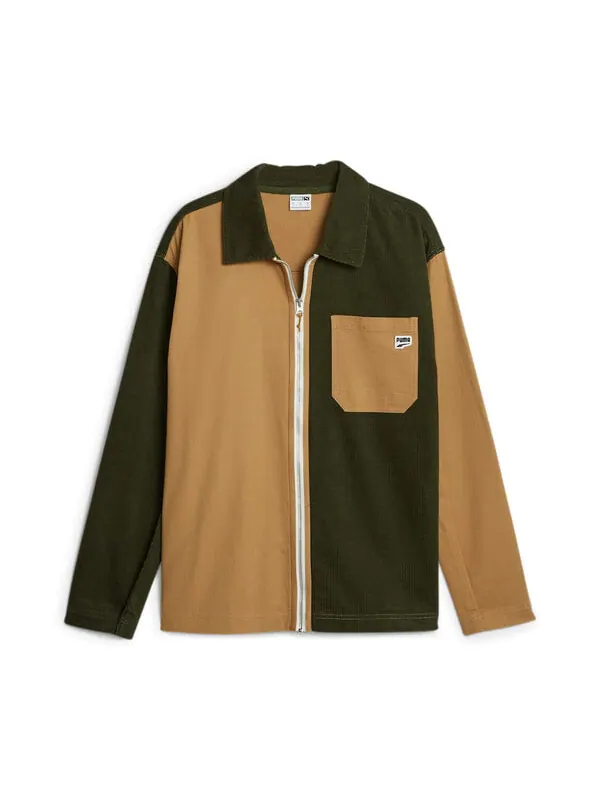 Рубашка downtown corduroy shirt 'brown olive green' Puma — изображение 1 из 2