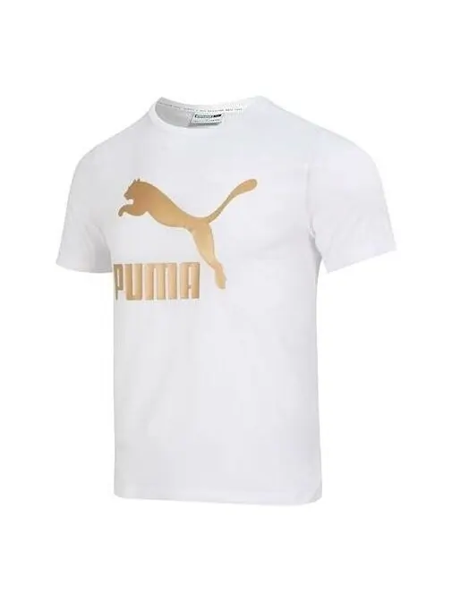 Футболка printed short sleeve t-shirt 'white' Puma — изображение 1 из 4, белый