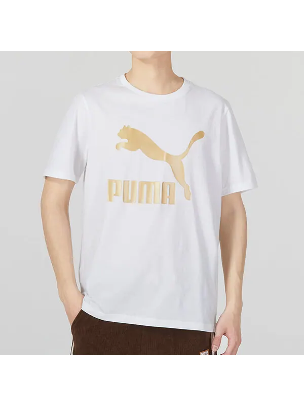 Футболка printed short sleeve t-shirt 'white' Puma — изображение 3 из 4, белый