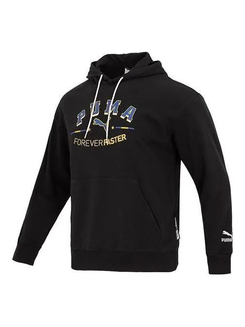 Толстовка team graphic hoodie 'black' Puma — изображение 1 из 4, черный