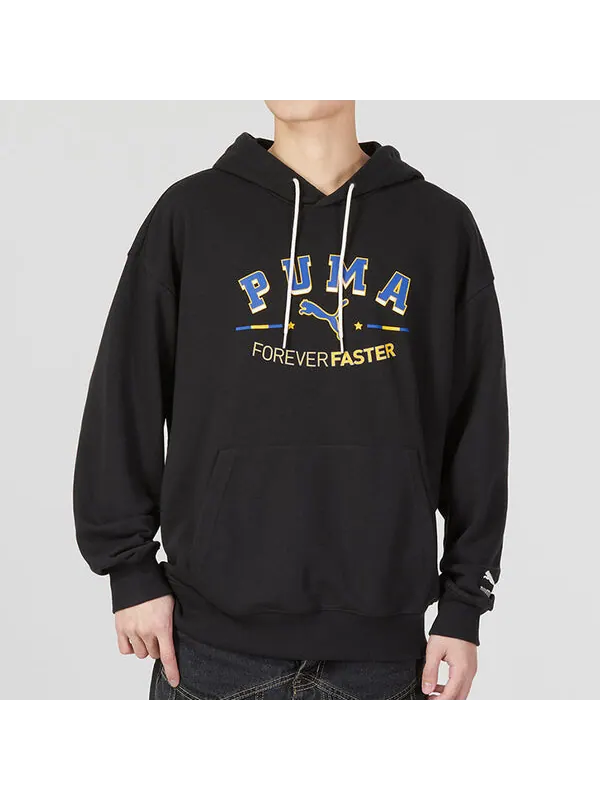 Толстовка team graphic hoodie 'black' Puma — изображение 3 из 4, черный
