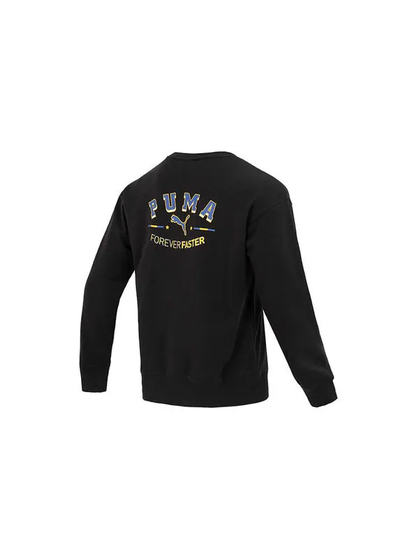 Свитер team crew graphic sweater 'black' Puma — изображение 2 из 4, черный